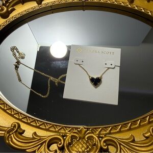 Kendra Scott Gold and Blue Heart Necklace